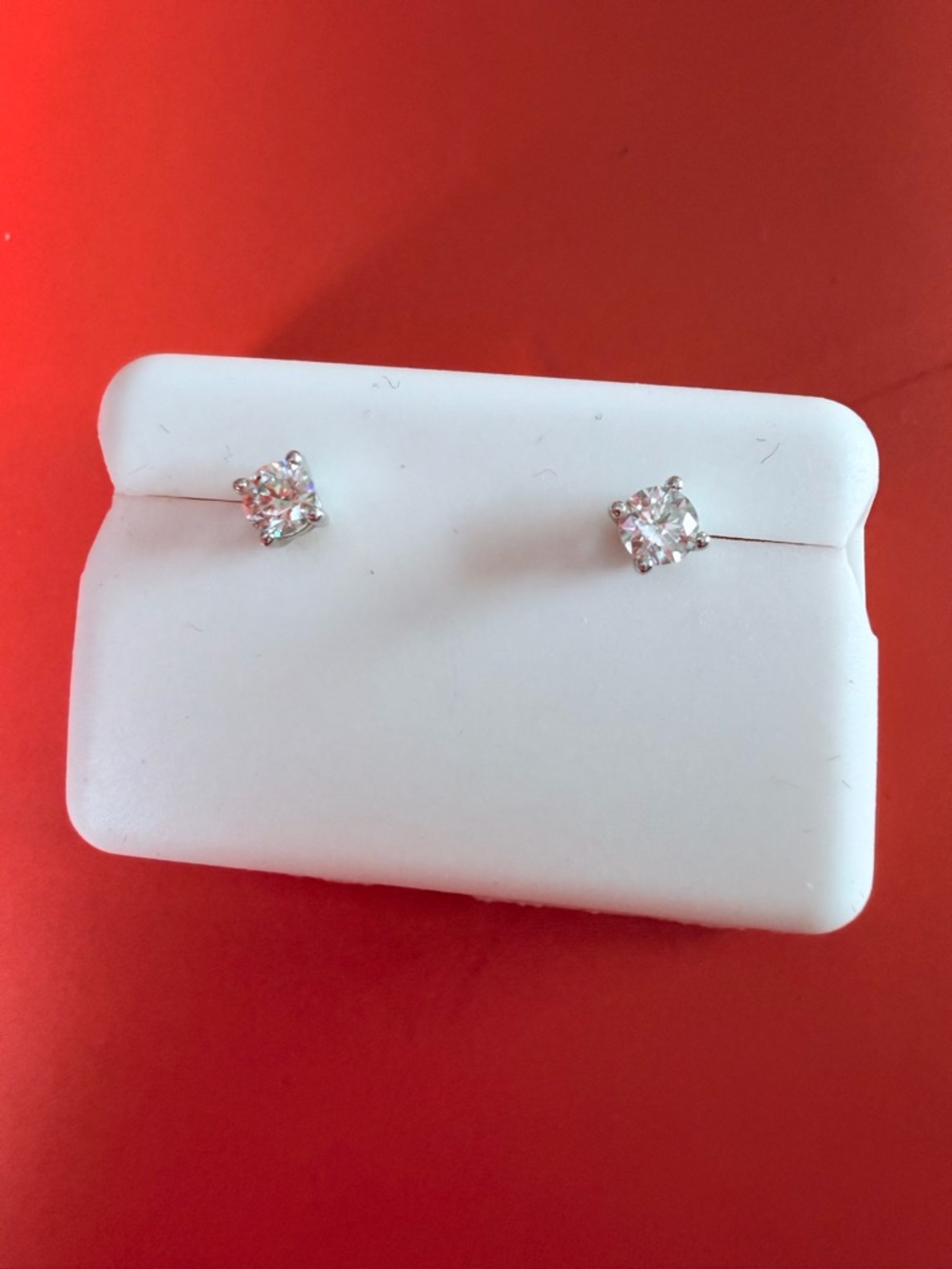 NWT 925 Sterling Silver Moissanite .25 Carat weight Pushback Stud Earrings